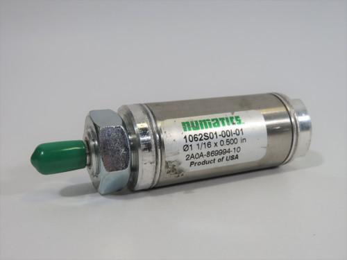 Numatics 1062S01-00I-01 Single Acting Pneumatic Cylinder 1-1/6" B 1/2" S USED