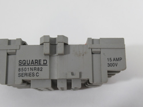 Square D 8501-NR82 Series C Dark Grey Relay Socket 15A 300V 11-Blade USED