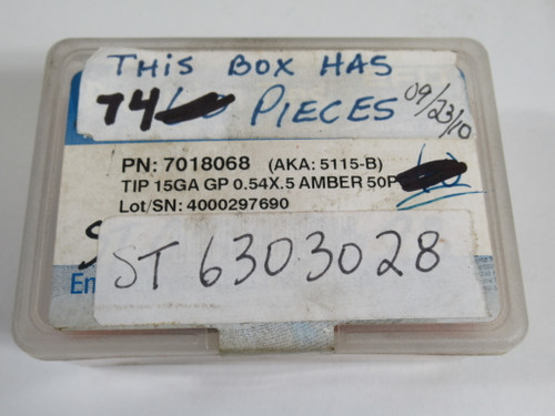 EFD 5115-B Precision Tips 15GA GP 0.54"x.5" AMBER 74Pc *OPEN* ! NEW !