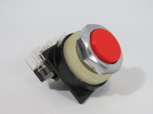 General Electric CR104PG01R1 Mom. Push Button 1NC Red *Cosmetic Damage* USED