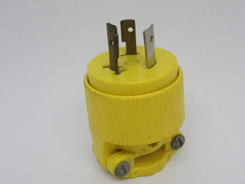 Pass & Seymour L720P Old Style Yellow Locking Plug 20A 277V 3W 2P USED