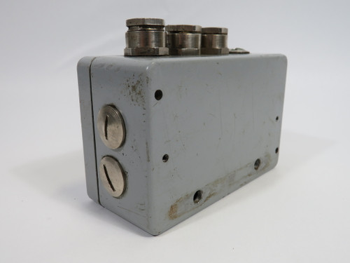 Generic Metal Enclosure 125x80x55mm OD 8 Knockouts USED