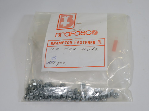 Brafasco Steel Hex Nut M5 Thread 95-Pack ! NWB !