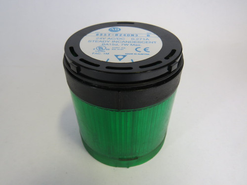 Allen-Bradley 855T-B24DN3 Green Stacklight *No Bulb* 24VAC/DC .271A USED