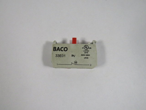 Baco 33E01 Contact Block 10A 690VAC 1NC USED