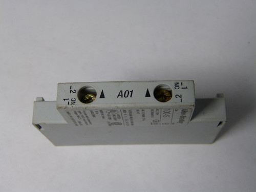 Allen-Bradley 100-SA01 Auxiliary Contact Block Side Mounting 10A 600V USED