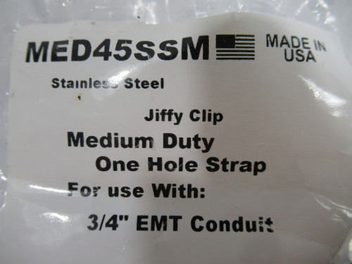 Minerallac MED45SSM Medium Duty Jiffy Clip 1 Hole Strap 3/4"EMT Lot of 4 ! NWB !