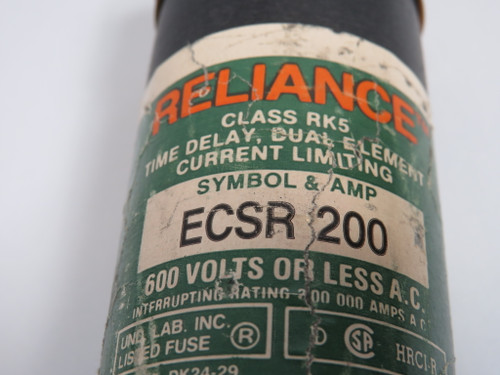 Reliance ECSR-200 Fuse 200A 600V ! WOW !