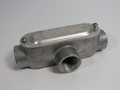 Crouse-Hinds T29 Threaded Conduit Body 3/4" Tee w/ Cover USED