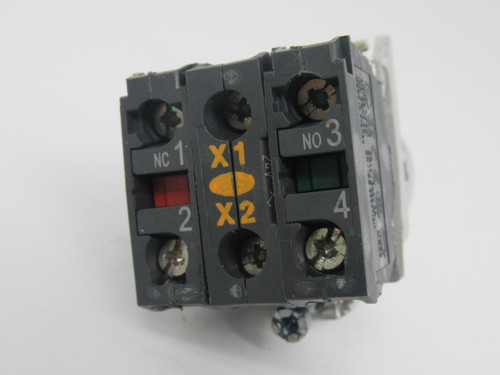 Schneider Electric XB4BW35B5 Orange Illuminated Pushbutton 1NO 1NC USED