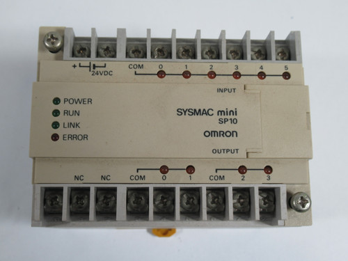Omron SP10-DR-D Programmable Controller 24VDC/250VAC 2A *MISSING COVERS* USED