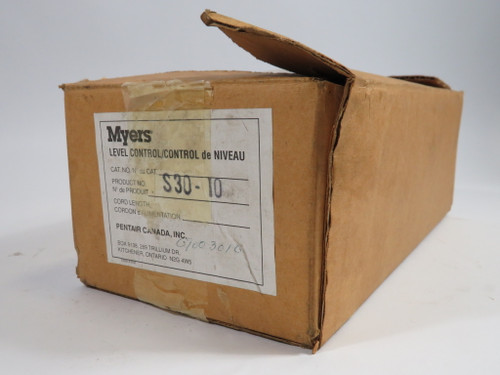 Myers S30-10 Float Switch 120/240V 10A 8m Cord SHELF WEAR ! NEW !