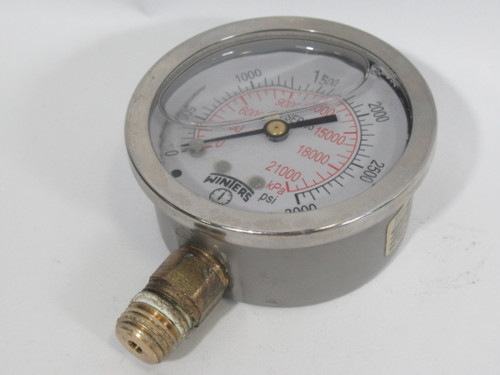 Winters PFQ811 Liquid Filled Pressure Gauge 0-3000 psi 0-21000kPa USED