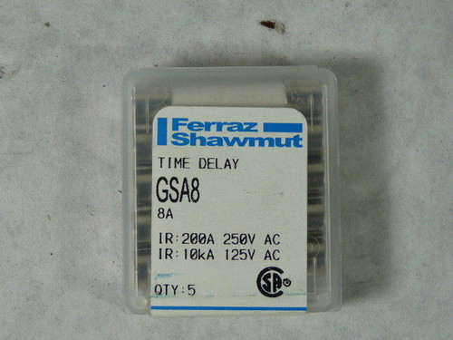 Ferraz Shawmut GSA8 Time Delay Fuse Lot of 5 ! NEW !