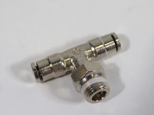 Generic Push-In Metal T-Fitting 1/8" Thread x 1/8" Tube OD Lot of 8 ! NWB !