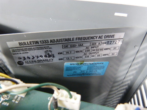 Allen-Bradley 1333-EAA Adjustable Frequency Drive 10HP 230V 33A 60Hz USED