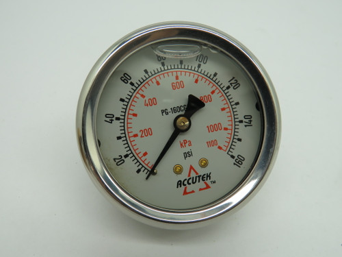 Accutek PG-160CG25 Liquid Filled Gauge 0-160psi 2.5" D 1/4" NPT CBM ! NEW !