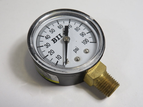 Boshart PGP-100NL ABS Dry Pressure Gauge 0-100psi 2" D 1/4" NPT LM USED