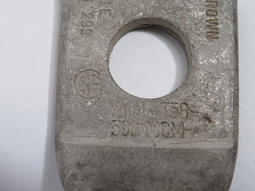 Burndy YAL34-T58 Copper Compression Lug 500kcmil Die No. 20/299 Brown ! NOP !