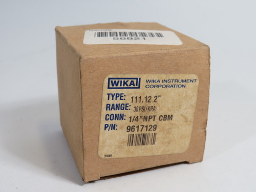 Wika 9617129 111.12 ABS Dry Pressure Gauge 0-30psi 2"D NO FACE COVER ! NEW !