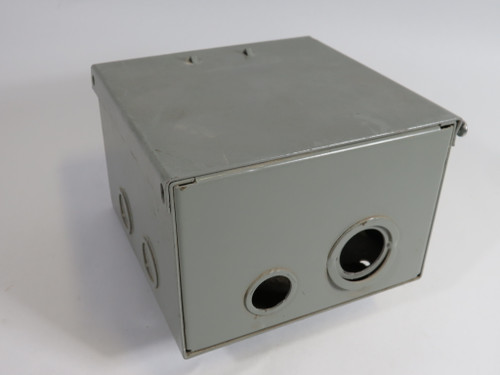 Generic Enclosure Box 6x6x4" w/ Cover 4 Knockouts Missing Cover Screws USED