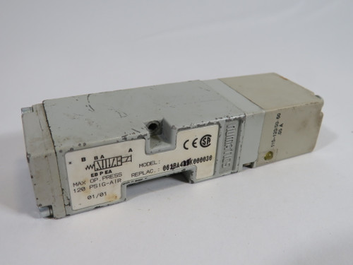 Numatics 061BA400K000030 Solenoid Valve 110-120 COSMETIC DMG/MOD'D LABEL USED