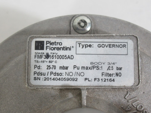 Pietro FMF301610005AD Governor Gas Pressure Reducing Valve 3/4" ! WOW !