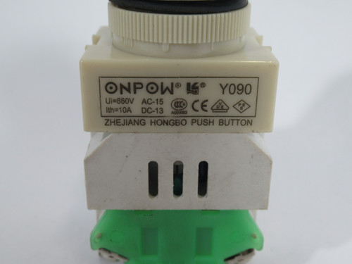 Onpow Y090-D/G/220V Illuminated Red Push Button 220V 1NO 1NC USED