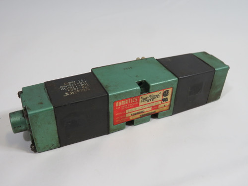 Numatics 152SS500K Solenoid Valve .11A 100-115V@50Hz 110-120@60Hz USED