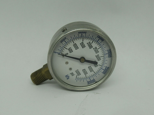 Generic Pressure Gauge 0-5000psi 0-35000kPa 2-1/2"Diameter 1/4"NPT USED