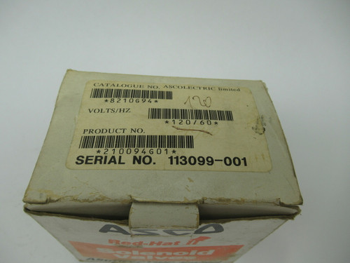 Asco 8210G94 Solenoid Valve 120V 60HZ NEW