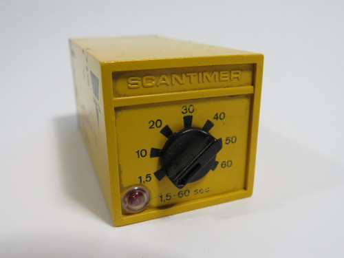 Electromatic B128220-060 Delay Off Scantimer 1.6-60s 220V 8-Pin *Cos Dmg* USED