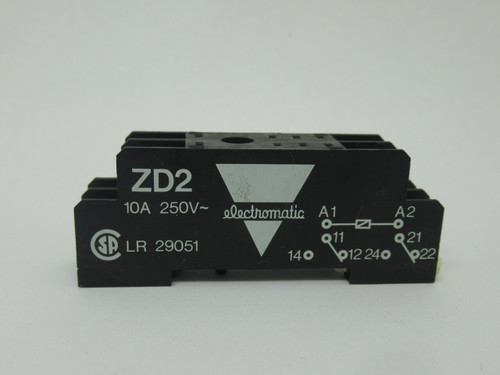 Electromatic ZD2 Relay Socket DIN-Rail 10A 250V NOP