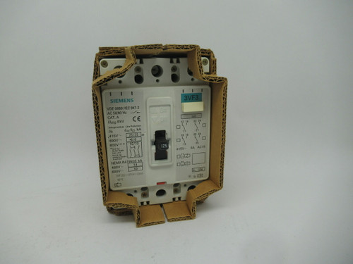 Siemens 3VF3211-0FU41-0AA0 Molded Case Circuit Breaker 125A 415V 50/60Hz NEW