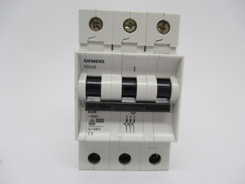 Siemens 5SX23D25 Circuit Breaker 25A 3 Pole 400V USED