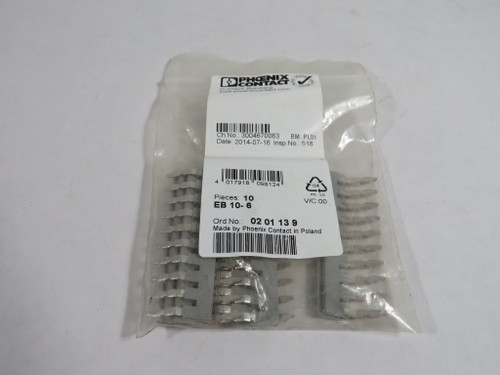 Phoenix Contact EB10-6 Insertion Bridge 10-Position 6.2mm 0201139 10-Pack NWB