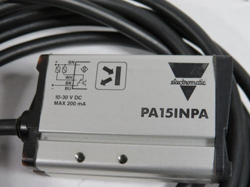 Electromatic PA15INPA Photoelectric Switch 10-30VDC 200mA 0-150mm C/W Accs NOP