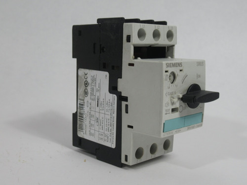 Siemens 3RV1021-1AA10 Circuit Breaker 1.1-1.6A 400VAC MISSING PLASTIC COVER USED