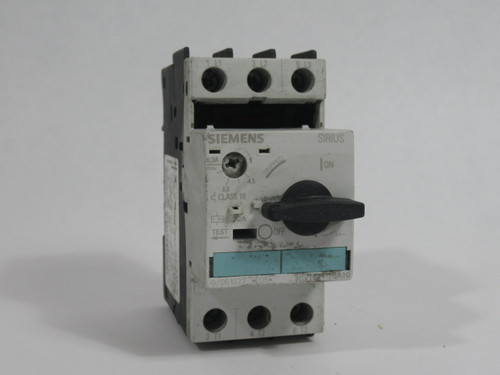 Siemens 3RV1021-1GA10 Circuit Breaker 4.5-6.3A 690VAC MISSING PLASTIC COVER USED