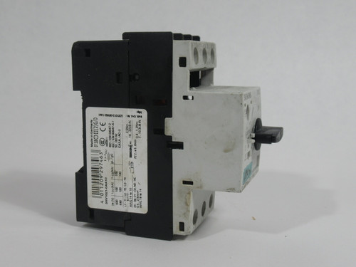 Siemens 3RV1021-0AA10 Circuit Breaker 0.11-0.16A 3P MISSING PLASTIC COVER USED