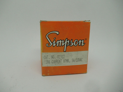 Simpson 01312 186 Current Transformer 5A 10VAC NEW