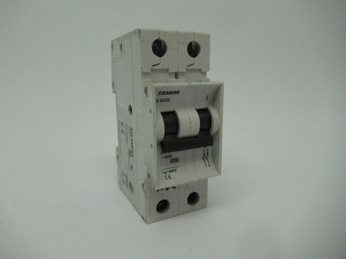 Siemens 5SX22D10 Circuit Breaker 10A 2-Pole 400VAC USED