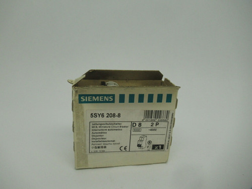 Siemens 5SY6208-8 Circuit Breaker 8A 400V 2-Pole *Damaged Box* NEW