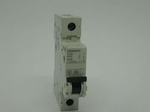 Siemens 5SJ6110-7 Single Pole Circuit Breaker 230-400VAC 10A USED