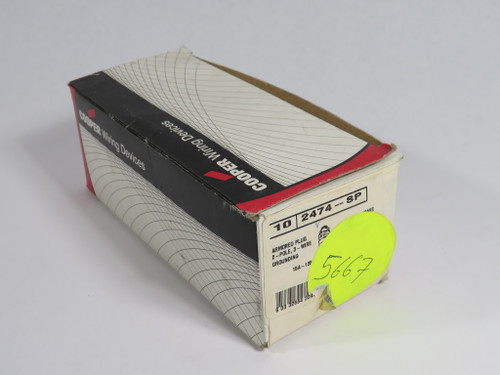 Cooper 2474 Armored Plug 15A 125V 3-Wire 2-Pole 8-Pack NEW