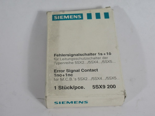Siemens 5SX9200 Fault Signal Contact for Miniature Circuit Breaker NEW