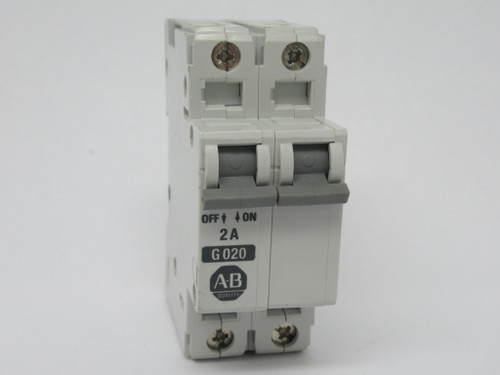 Allen-Bradley 1492-CB2-G020 Circuit Breaker Miniature 2 Pole 480V 2Amp NOP