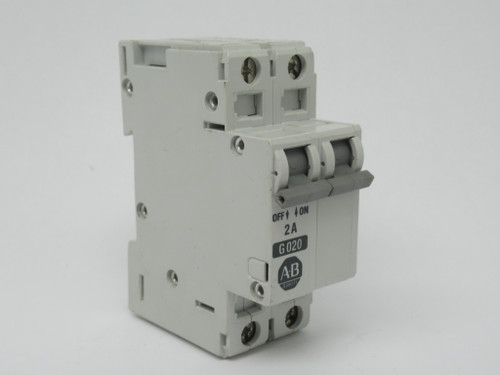 Allen-Bradley 1492-CB2-G020 Circuit Breaker Miniature 2 Pole 480V 2Amp NOP