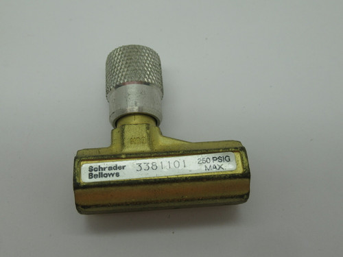 Schrader Bellows 3381101 Brass Needle Valve 250Psi Max 1/4"  NPTF NOP