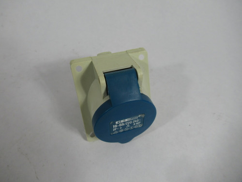 CEE Type 147 Covered Receptacle 16-6h 220-240VAC 2P USED